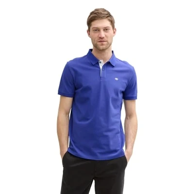 Bild av TOM Tailor Basic WITH Contrast Piké, Storlek: Large, Crest blue