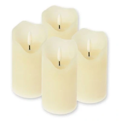 Bild av ToCi LED stearinljusgrädde Ø 7 x 12,5 cm set om 4 med svart veke och timer flamfria äkta vaxljus adventsljus, grabbare