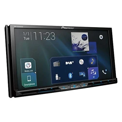 Bild av Pioneer AVH Z9200DAB 1 DIN multimediaspelare, utfällningsbar 7 tum ClearType pekskärm, smarttelefon anslutning, Apple Car Play, Android Auto, USB, Bluetooth, 13 band grafisk equalizer