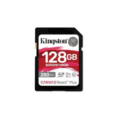 Bild av Kingston Canvas React Plus V60 SD 128 GB SDXC UHS II 280R/100 W U3 för Full HD/4K
