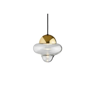 Bild av DESIGN BY US Nutty LED pendellampa, klar / guldfärgad, Ø 18,5 cm, glas