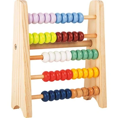 Bild av small foot 11168 Abacus &quot;Educate&quot; av trä, med 5 rader 10 pärlor vardera, för att lägga till och subtrahera, från 6 år