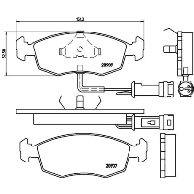 Bild av BREMBO P 24 007 Jeu de plaquettes frein contact signal d&#039;usure inclus sans accessoires FORD: Sierra Mk1 3/5 portes, Mk2 portes