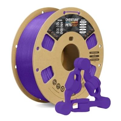 Bild av OVERTURE PETG 3D skrivarfilament 1,75 mm, 1 kg filament (2,2 lbs), dimensionell noggrannhet sannolikhet +/ 0,02 passar de flesta FDM skrivare(Lila)