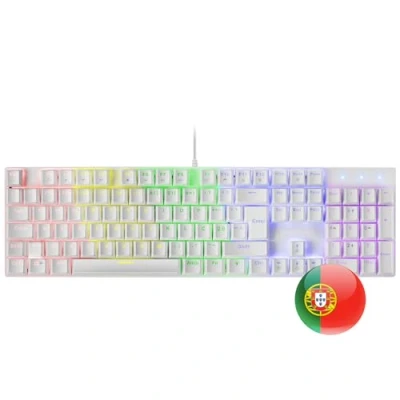 Bild av MARS GAMING MK422 MECHANICAL KEYBOARD, ANTI DUST RÖD, FRGB, Vit, PortUGUESE