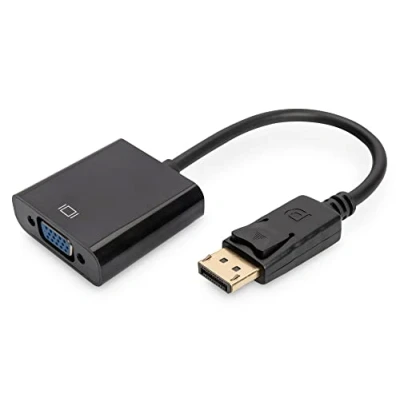 Bild av DIGITUS DisplayPort grafikadapter, DP till VGA, QXGA 60Hz, 2048 x 1536 pixlar, Svart