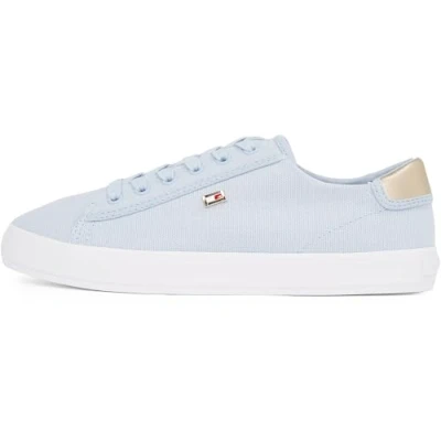 Bild av Tommy Hilfiger Sneaker med vulkaniserad sula för kvinnor canvas snörning elegant, Blå Breezy Blue, 40 EU