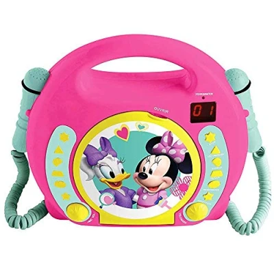 Bild av Lexibook, Disney Minnie, Bärbar CD spelare med mikrofoner, musikspelare, repetition och programmering, karaoke, hörlursuttag, rosa, RCDK100MN