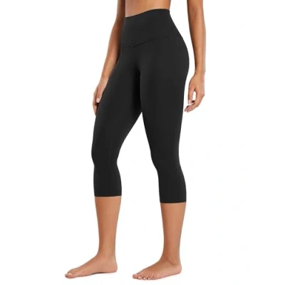 Bild av CRZ YOGA Dam Butterluxe Högmidjade Lounge Leggings 19&#039; Träningsmjuka Capris Yogabyxor Svart XS