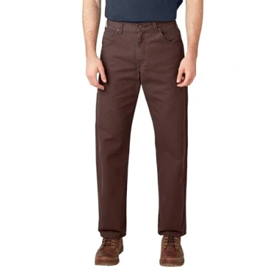 Bild av Dickies herr avslappnad passform raka ben anka snickare jeans, Sköljad choklad brun V1, 44W / 32L