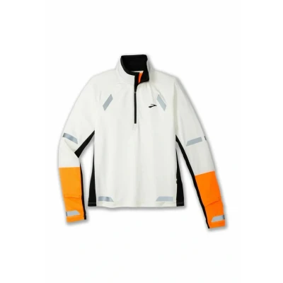 Bild av Brooks RUN Visible 1/2 ZIP 2.0 Långärmad tröja, Storlek: 32/34, Ecru fluoro flash black