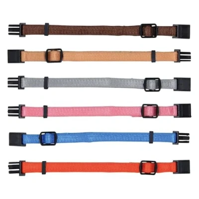 Bild av Trixie Junior Set of puppy collars M L: 22 35 cm/10 mm 6 pcs. fuchsia graphite indigo forest coral ocean