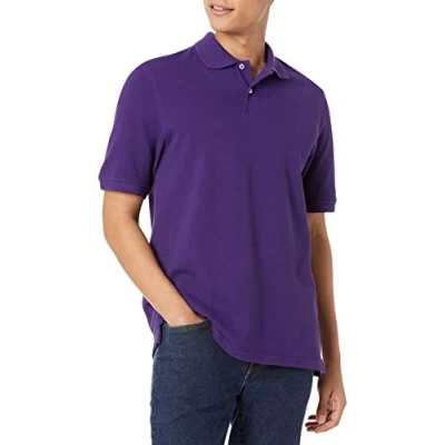 Bild av Amazon Essentials Men&#039;s Pikétröja i bomull med normal passform (finns Big &amp; Tall), Mörklila, XXL