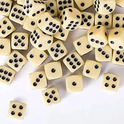 Bild av GWHOLE Set med 40 tärningar 6 sidig punkttärningsset för tärningsspel, matematiklärning, kasino, festgåva och gåva, 16 mm