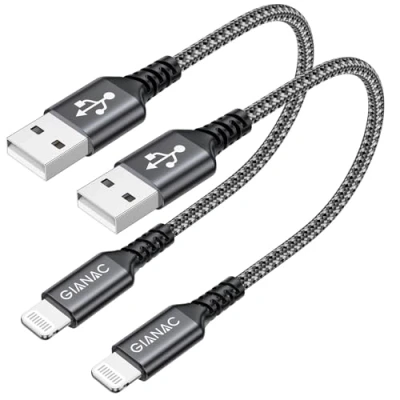 Bild av GIANAC iPhone laddningskabel 0,5 m 2 pack USB Lightning kabel snabbkabel för 14,13,12,11, XS, XS Max, XR, X, 8,8 Plus, 7,7 6,6 iPad