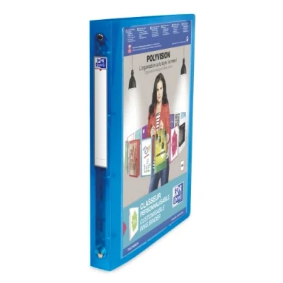 Bild av Oxford ELBA Polyvision presentation ring binder for A4 capacity: 100 sheets translucent blue