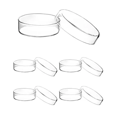 Bild av QWORK® glaspetrifat med lock, hög borsilikatglas petriskallrik för laboratorium skolvetenskap projekt, 60 mm x 18 mm, 5 st
