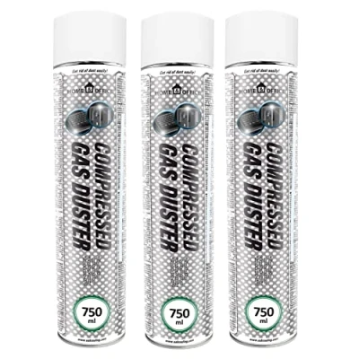 Bild av AABCOOLING 3 x Home&amp;Office Compressed Gas Duster 750 ml tryckluft för rengöring av dator, tangentbord och annan kontorsutrustning, bärbara datorer, PC rengöringssats, aerosoldammare K1