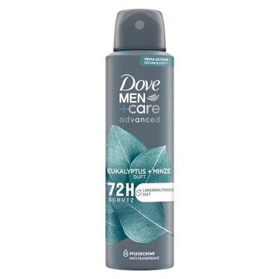 Bild av Dove Men+Care advanced deodorant spray eukalyptus + mynta antiperspirant skyddar 72 timmar mot kroppslukt och svett 150 ml