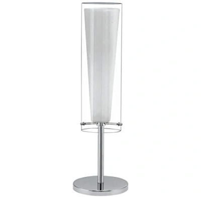 Bild av Eglo Bord Pinto, 1 glödlampa bord, sängbord av stål, färg: krom, glas: klar, opal matt, vit, fattning: E27, inkl. strömbrytare