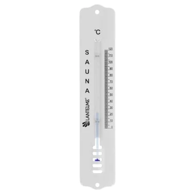 Bild av Lantelme basturmometer metall vitlackerad 20 cm analog bastu termometer temperaturindikator 0 till 120 C 5985