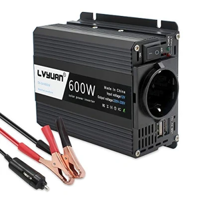 Bild av Spänningsomvandlare DC 12 V till AC 230 V/600 W växelriktare/kantonape inverterare/med bilinverterare med EU uttag och 2 USB, 12V 600W+EU+2USB