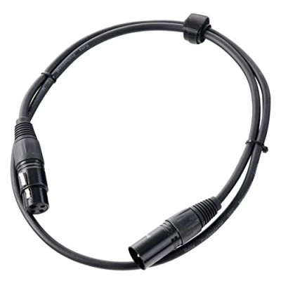 Bild av Pronomic XFXM 1 mikrofonkabel (1 m längd, XLR hona 3 polig &gt; hane pol, handlödd kontakt, syra och oljeresistent, dragavlastning av spänntång) svart