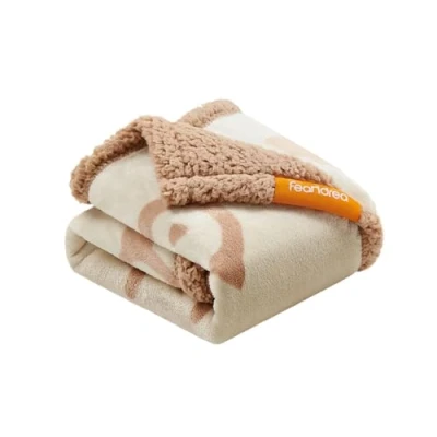 Bild av Feandrea vattentät hundfilt, Sherpa Fleece Pet Filt för minihundar, katter, 73x63cm, S, Maskintvättbar dubbelsidig sofföverdrag, Beige PPB029K01