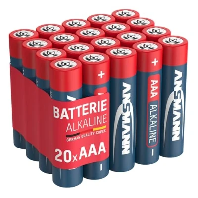 Bild av ANSMANN Alkaliskt batteri Micro AAA LR03 1,5 V Longlife alkaliska batterier ekonomipaket i en praktisk förvaringsbox 20 stycken perfekt för fjärrkontroll, väggklocka, våg, styrenhet etc.