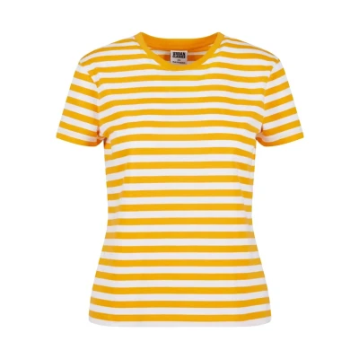 Bild av Urban Classics T shirt för kvinnor, normal randig tee, Vit/magi cmango 3XL, cmango, 3XL