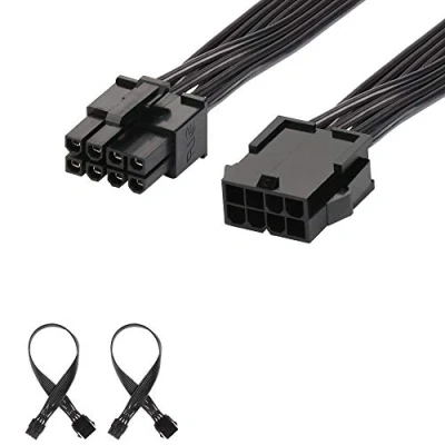 Bild av J&amp;D 8 stifts PCI Express strömförlängningskabel (2 pack), hållbar PCIe strömförlängningskabel, 12 tum
