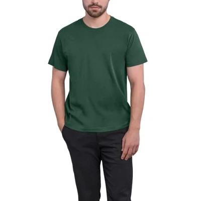 Bild av HRM herr tung lyx rund hals t shirt I Fair Trade med hållbar och tillverkad av 100% ekologisk bomull, Bottle green, XXL
