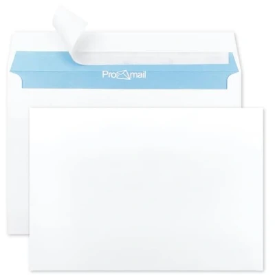 Bild av Netuno 100 kuvert vita DIN c6 114 x 162 mm 90 g självhäftande papper premiumkvalitet brevkuvert affärskuvert med innertryck kontor envelope