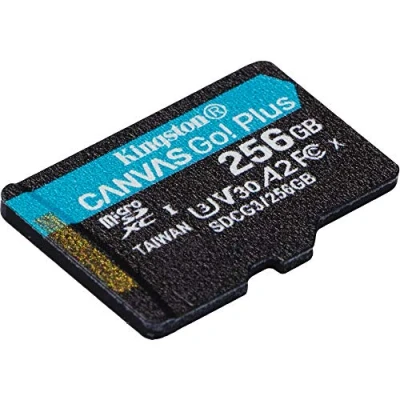 Bild av Kingston Canvas Go! Plus microSD minneskort klass 10, UHS I 256 GB microSDXC 170R A2 U3 V30 enkelpaket utan ADP