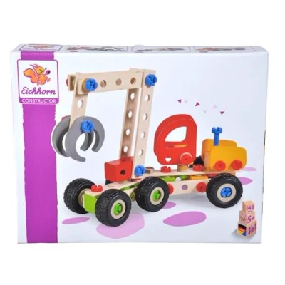 Bild av Eichhorn 100039058 Constructor Harvester, 140 stycken, träkonstruktionsset, 3 olika modellvarianter byggbara, FSC 100% certifierat bokträ färgglatt