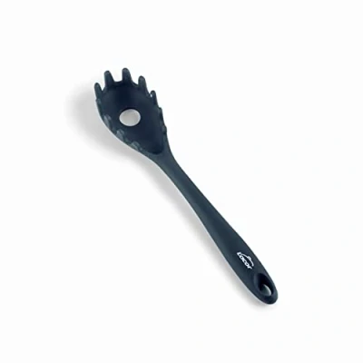 Bild av Lacor 64470 Grå spaghetti server, pastasked, silikon, köksredskap, ergonomiskt handtag, non stick, hög temperaturbeständighet, diskmaskinssäker, längd 27 cm