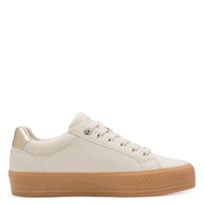 Bild av s.Oliver Damsneakers, platta med dragkedja, fritid, kräm, 41 EU