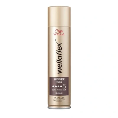 Bild av Wellaflex Power Hold hårlack för kvinnor Upp till 48 timmar Extremt starkt grepp naturlig, flexibel styling mild mot hårbotten, dermatologiskt testad vegansk formel hållgrad 5 250 ml