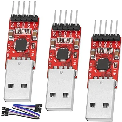 Bild av AZDelivery 3 x CP2102 USB till TTL Omvandlare HW 598 för 3.3V och 5V med Bygelkabel kompatibel Arduino inklusive en E Book!