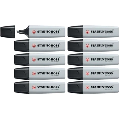 Bild av Överstrykningspenna STABILO BOSS ORIGINAL Pastel ask med 10 Dusty Grey
