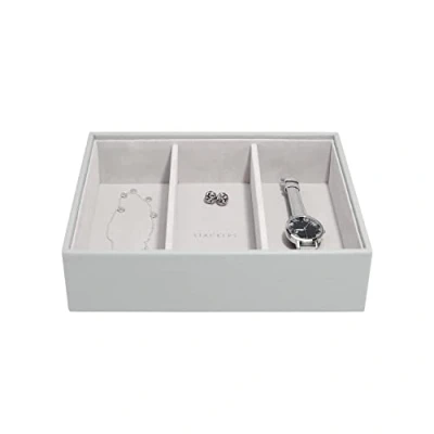 Bild av Stackers Pebble grå klassisk medium smyckeskrin ring/armband lager
