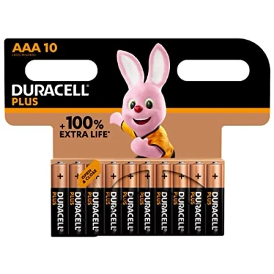 Bild av Duracell Plus AAA mikro alkaliska batterier, 1,5 V LR03 MN2400, 10 pack, 163584