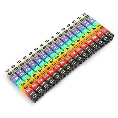 Bild av Färgglatt kabelmarkörnummer, digitalt nummer Tube Wire Number Label Marker (150PCS KCM 1.5MM 1.5mm²)