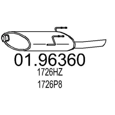 Bild av MTS 01.96360 Silencieux arrière 780 PEUGEOT: 406 Break, Berline