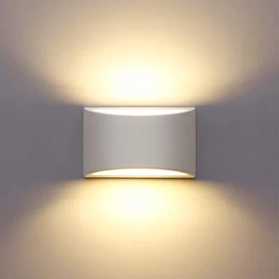 Bild av HYDONG LED vägglampor inomhus modern vit gips vägg tvättlampor 7 W varmvit lampett upp och ner vägglampa för vardagsrum, sovrum, hall (G9 lampa ingår)