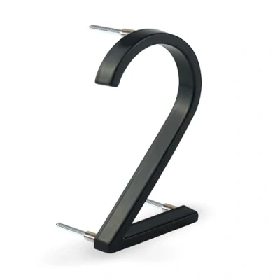 Bild av HASWARE 5 tum (12 cm) Flytande husnummerskylt Moderna dörrnummer skylt, gatuadressnummer, svart metall (uppgraderad svart, 2)