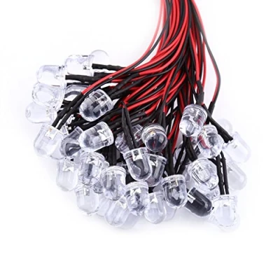 Bild av 50 st LED dioder Förkopplade DC 9 12V 3 5 10 mm Vattenklar Blu