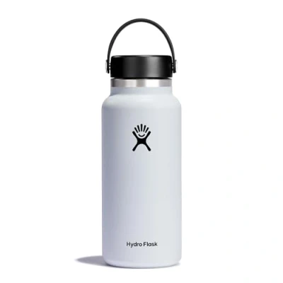 Bild av HYDRO FLASK Drickflaska 946 ml (32 oz) Vakuumisolerad stålflaska i rostfritt stål med läckagesäker Flex Cap rem Flaska BPA fri Bredmun White