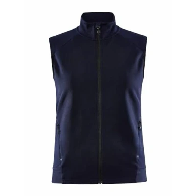 Bild av Craft ADV UNIFY VEST damväst XL marinblå lätt väst för kvinnor av återvunnen polyester löpväst dam med krage 2 fickor sommar lätt, marinblå,