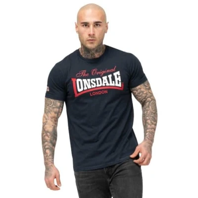 Bild av Lonsdale Normale Passform Aldingham Tshirt med print, Storlek: Large, Dark navy red white